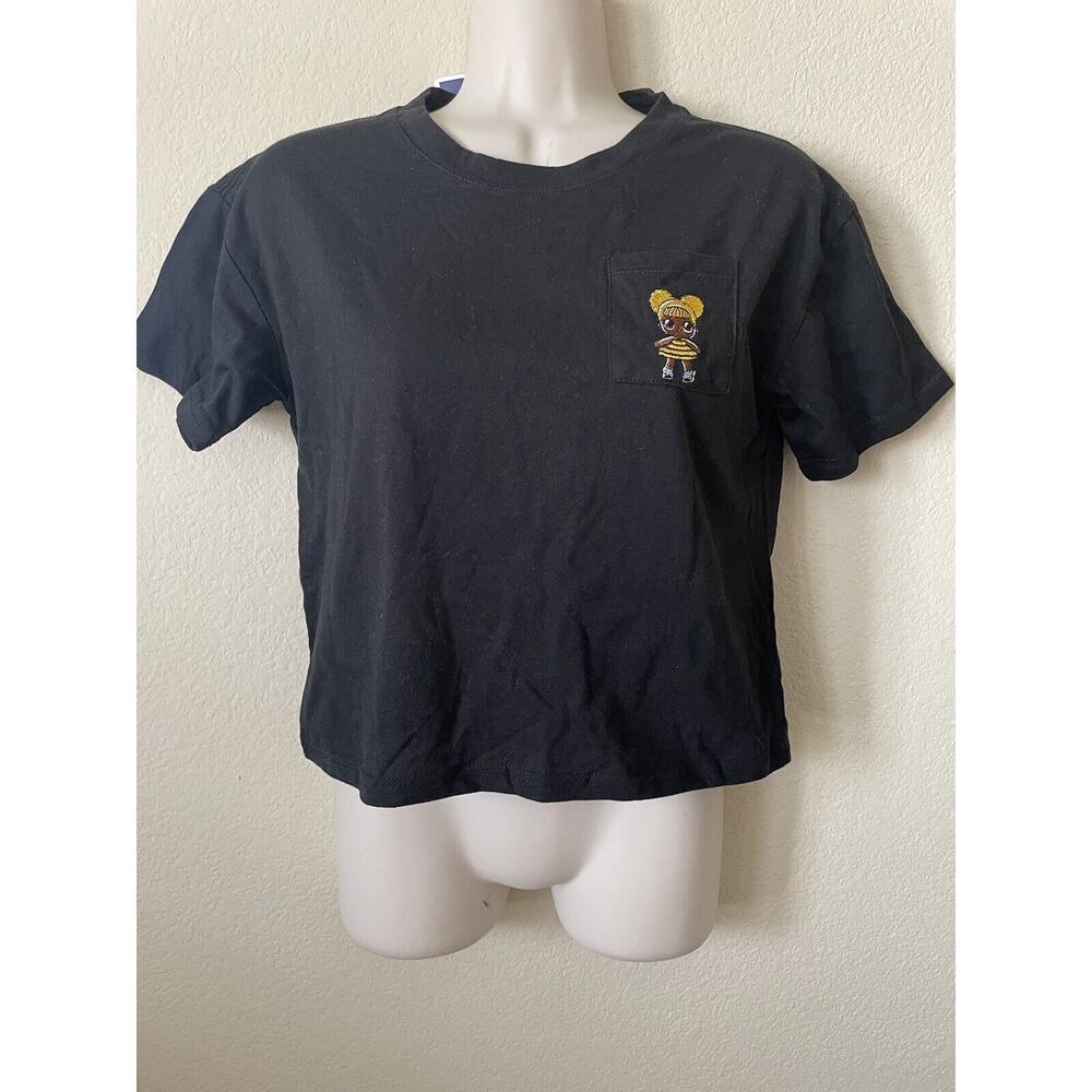 LOL Surprise Glitterati Queen Bee Embroidered Short Sleeve Crop Top Size M